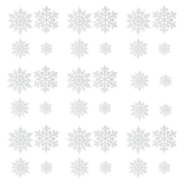 36 piezas de adornos de copos de nieve navideños, colgantes con dijes para decoración navideña, colgantes para hotel, boda, hogar, festival