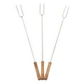 thumbnail image 3 of Qiilu Lightweight Stainless Steel with Beech Wood Handles Camping Hot Dog Forks 3 count, 3 of 8