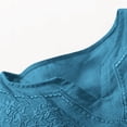 thumbnail image 4 of UAMVSH Plus Size Linen Shirts for Women V Neck Short Sleeve Tops Vintage Embroidered Casual Loose Fit T-Shirt for Beach Travel, 4 of 5