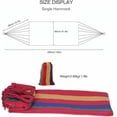 thumbnail image 3 of Junelily Colored Stripes Hanging Rope Hammock for Travel Camping Hiking Outdoors (Red-Blue-Yellow-Green), 3 of 8