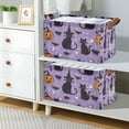 thumbnail image 2 of Yayeee Foldable Storage Basket for Shelves with Handles Set of 2 Waterproof Cloth Bins, Halloween Cats, 2 of 7
