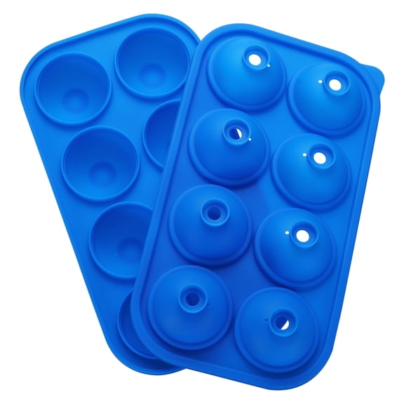 Ice Cube Tray with Lids, Silicone Sphere Ice Molding for Freezer Easy Ice Release for Cocktails, Blue