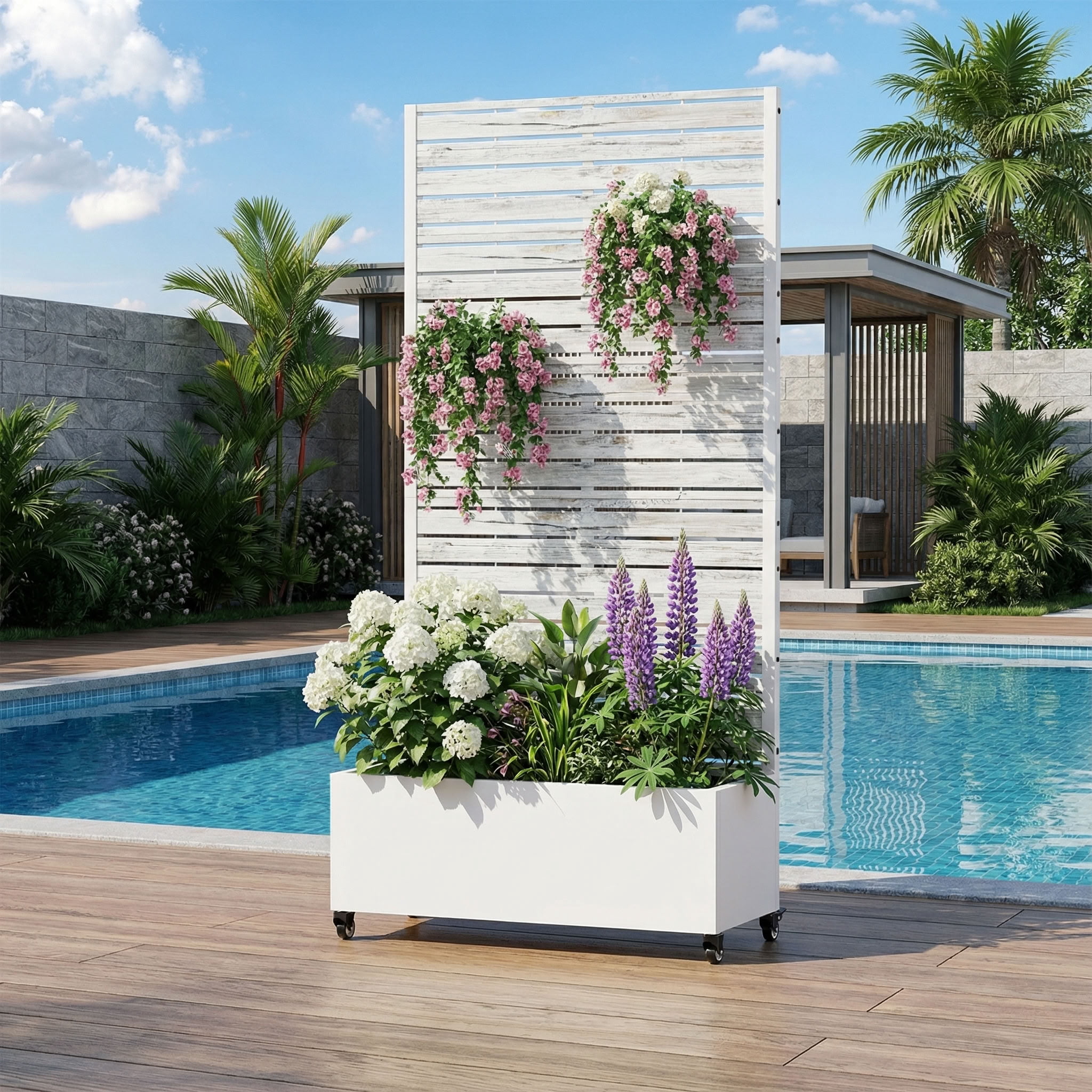 MAYEERTY 72*35in Outdoor Metal Planter Box, Thick Metal Garden Planter, Decorative Patio Planter for Patio, Balcony, Yard
