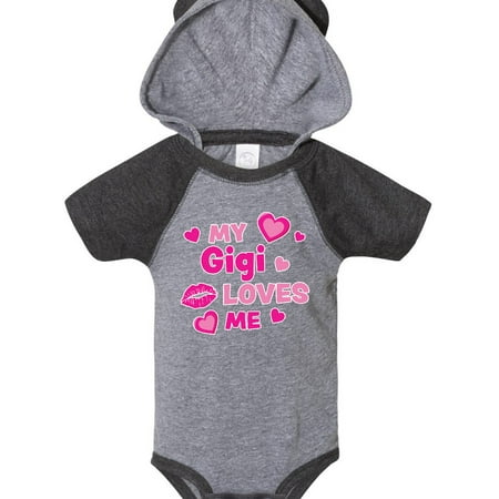 

Inktastic Valentine s Day My Gigi Loves Me Hearts and Lips Gift Baby Boy or Baby Girl Bodysuit