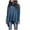 Blue, variant on Waffle Sweater for Women Turtleneck Batwing Sleeve Sweater Side Slit High Low Sweater Casual Loose Oversized Sweater sweaters women