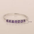 thumbnail image 5 of 0.70 Ctw Round Shape Amethyst 925 Sterling Silver Seven Stone Women Stackable Rings, 5 of 7