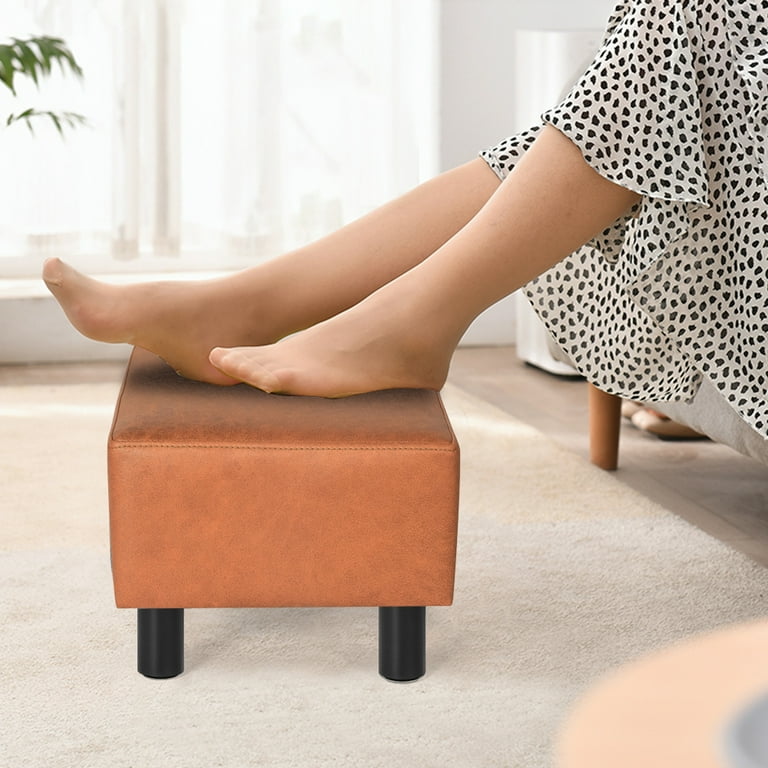 Homebeez Small Footstool Ottoman,Modern Rectangle Chair Foot Rest Foot Step  Stool,Blue 