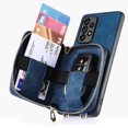 thumbnail image 6 of SaniMore for Samsung Galaxy A34 5G (6.6" 2023) Case,Wear-resistant PU Leather Skin + Zipper Purse Card Slots Removeable Crossbody Lanyard Stand Shell Shockproof Anti-scratch Drop-resistant, Blue, 6 of 10
