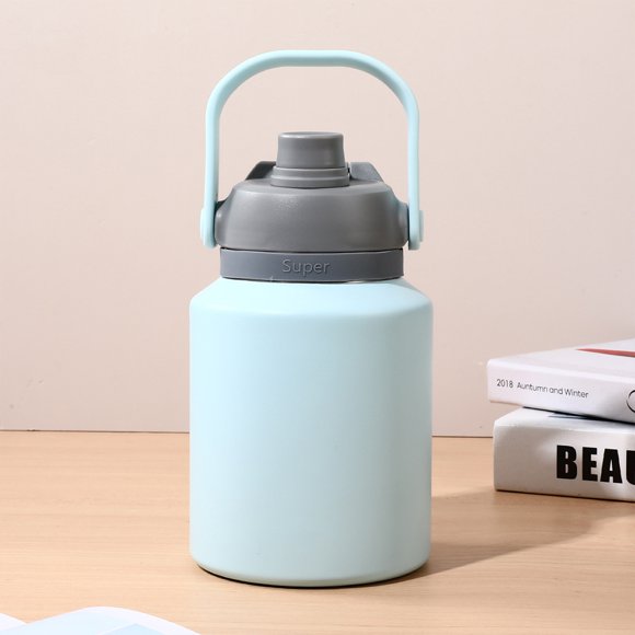mmirethe Coldest Water Bottle With Handle Half Gallon Water Bottle Insulated 316 black