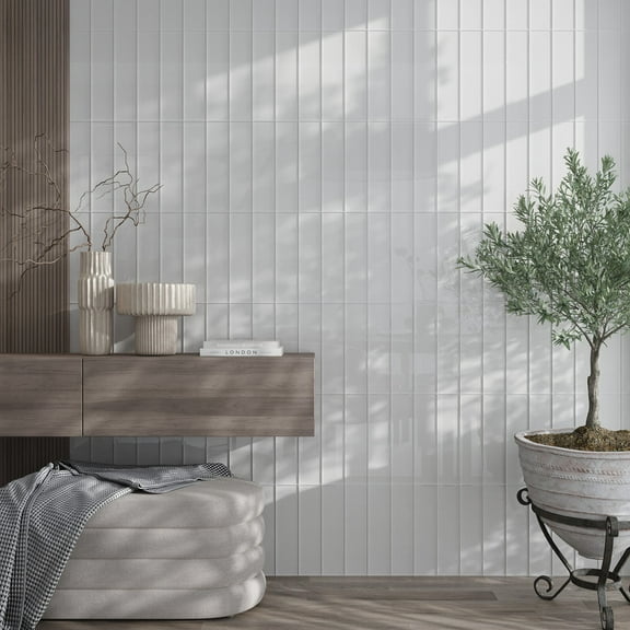 12 pack Warm Greige 4 in. x 16 in. Polished Glass Subway Wall Tile (5.33 sq. ft./Case)