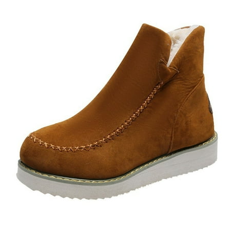 

Fesfesfes Western Boots Women Fashion Shoes Classic Non-Slip Ankle Snow Booties Warm Lining Boots 9(42)