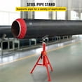 thumbnail image 5 of CAFORKP Carbon Steel Pipe Stand, 2500 lb Load Capacity, Adjustable 28"-52" Height, Compatible with 1/8"-12" Pipe, Portable Folding V Head Jack Stand, 5 of 10