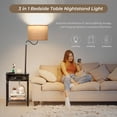 thumbnail image 5 of FIMEI Floor Lamp with Table and USB Ports, Gray, 57" with Bulb, 5 of 13