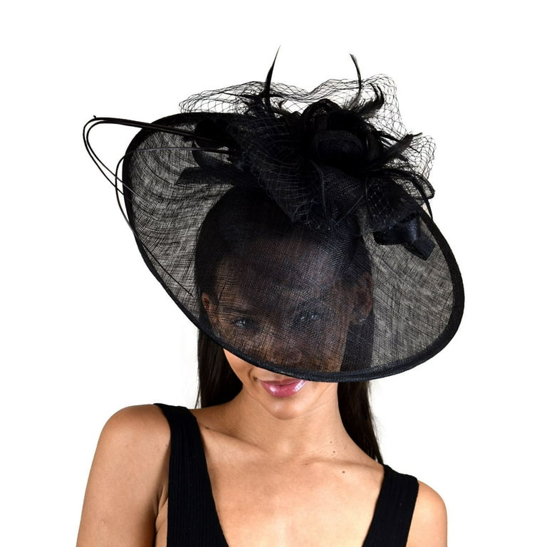 Cocktail Fashion Sinamay Fascinator Hat Feather Flower