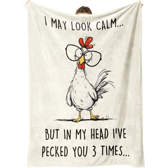 Kuscheln Funny Chicken Blanket, Funny Chicken Gifts, Best Friend Birthday Gifts for Women Men, White Elephant Gift, Super Soft Flannel Throw Blanket