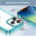 thumbnail image 4 of Case for iPhone 14 Pro Max Case Slim Dropproof [Defend from Drop/Scratch/Slip/Fingerprint] Clear Acrylic Hard Back Soft TPU Bumper Hybrid Phone Cover for iPhone 14 Pro Max-Crystal Blue, 4 of 16