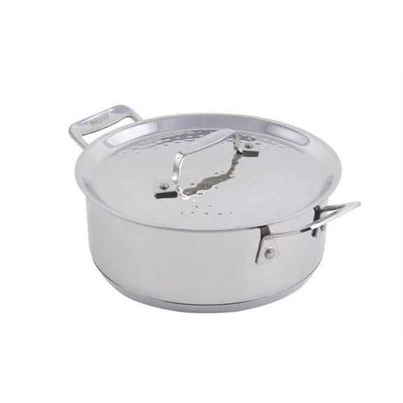 Bon Chef 60000HF 8.62 in. dia.Cucina Casserole Hammered with Lid, 3 quart