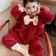 thumbnail image 2 of Conjuntos de pijamas de invierno para niñas, bonito lazo para bebés con ropa de casa, franela gruesa y cálida, conjuntos de pijamas para niñas pequeñas, pijamas de Navidad para niños, 2 of 3