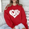 thumbnail image 2 of Penkiiy Chandails en Molleton de la Saint-Valentin Love Heart : Chandails en Molleton de la Saint-Valentin pour Femmes Décontracté Graphique Adorable Pull à Manches Longues L Rouge, 2 of 7