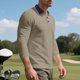 thumbnail image 5 of Blusa y camisa de manga larga con cuello vuelto para hombre, estilo informal, de golf, de negocios, con botones sueltos, de media manga, con cuello vuelto, blusas de poliéster para hombre, 5 of 9