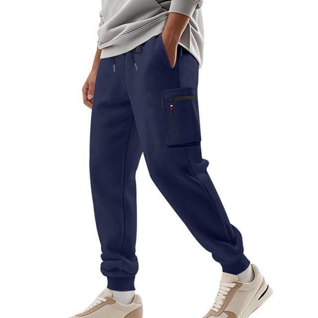 Pantalones largos para hombre, informales, a la moda, transpirables, para ejercicio, con cintura elástica, múltiples bolsillos y cremallera, pantalones cargo con cierre de cremallera, pantalones de ra