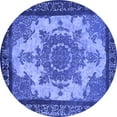 thumbnail image 1 of Ahgly Company Indoor Round Oriental Blue Industrial Area Rugs, 3' Round, 1 of 4