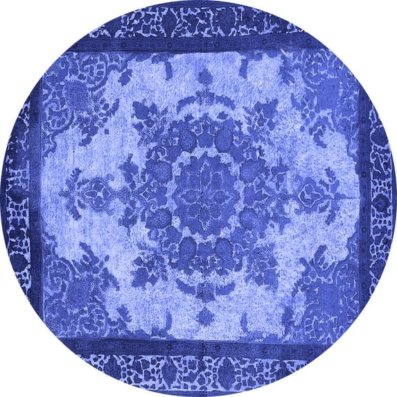Ahgly Company Indoor Round Oriental Blue Industrial Area Rugs, 6' Round