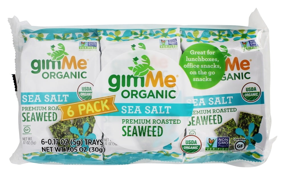 Gimme Organic Sea Salt Premium Roasted Seaweed, 0.17 oz, 6 Ct