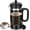 Black-R, variant on Press Coffee Maker (34oz 1Quart 5-6Cup) Coffee Press, with 4 Filters System, Heat Resistant Thickness Borosilicate Glass, Cold Brew Coffee Pot Gifts (Silvery)