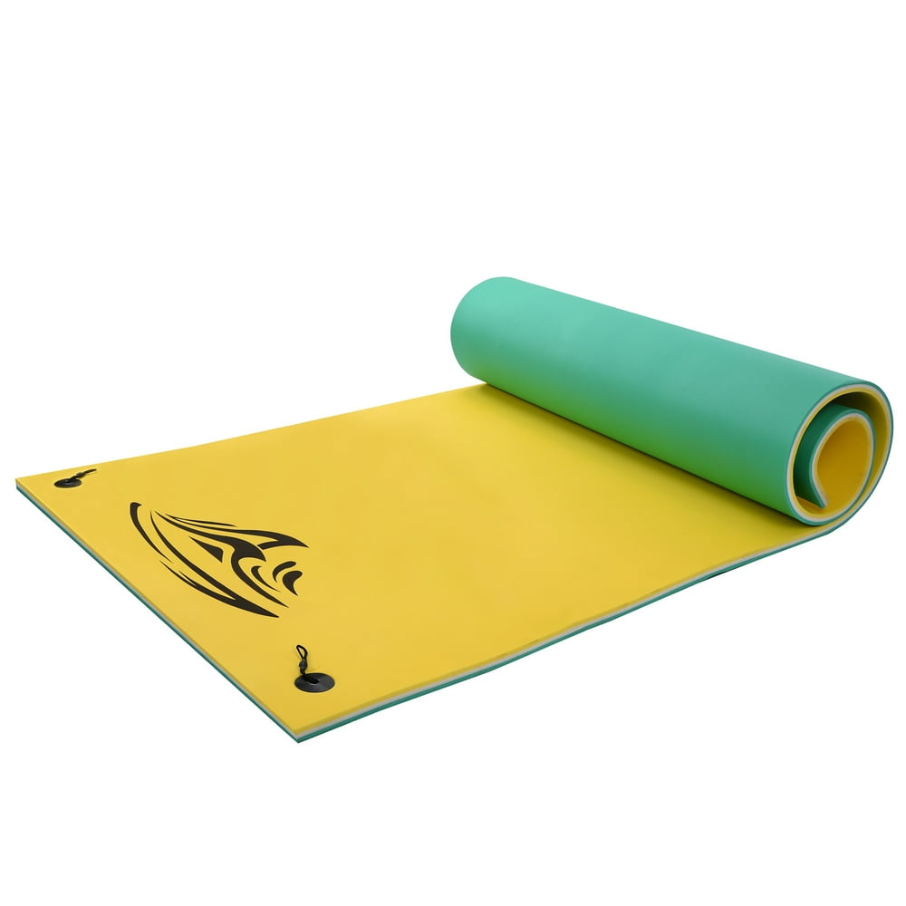 Water Mat Foam Pad Lake Floats Lily Pad, 3-Layer XPE Water Pad with Storage Straps for Adults