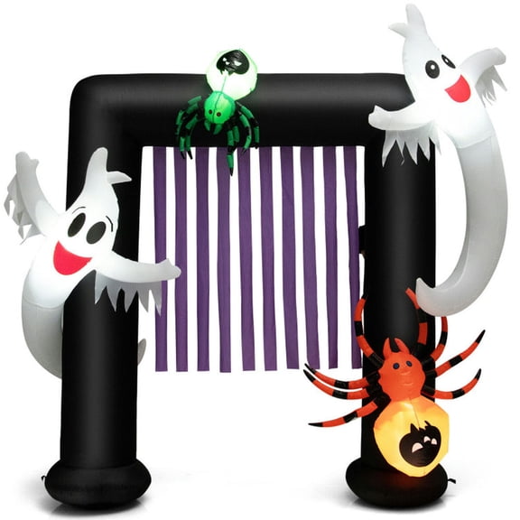 Spaco Halloween Inflatable Archway Blow-up Festive Decoration, 7.5 Ft Heavy-duty Polyester Archway, Halloween Inflatable Archway for Outdoor as Garden, Backyard, Porch, Black