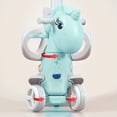 thumbnail image 4 of Xuanlur 4 in 1 Rocking Horse for Toddlers 1-3 Years, Ride Unicorn, Rocking Animal w/Realistic Sound, Ride on Horse Toys w/Detachable Balance Board, Push Handle, Backrest and Balance Board, Blue Pro, 4 of 6