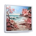 thumbnail image 2 of Designart "Blooming Pink Beachside in Papercut II" Nautical & Beach Floater Framed Canvas Print, 2 of 7