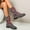 Black, variant on Tejiojio Clearance Autumn And Winter Boots Low Heel Lace Round Toe Ladies Short Boots