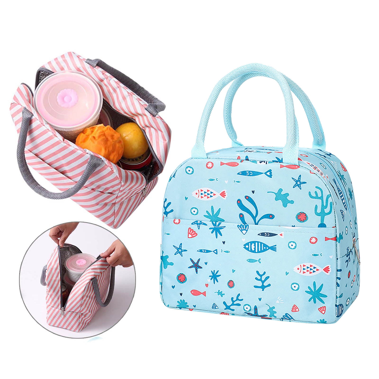 Insulated Lunch Bag For Women Compact Reusable Tote Cooler Bag Lunch ...