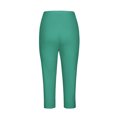 thumbnail image 5 of Summer Savings Clearance! RQYYD Capri Leggings for Women Summer Capris High Waisted Yoga Legging Beach Pants Stretch Running Leggings Side Shirring Tights Clearance under $10, 5 of 6