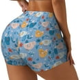 thumbnail image 2 of Kdxio Cute Chickens and Flowers Print Workout Shorts for Women Seamless Soft Smooth Gym Yoga Scrunch Active Shorts, 2 of 9