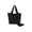 Black, variant on Solid Color Foldable Nylon Shoulder Tote Bag, Large Capacity Zipper Closure Handbag, Casual Daily Carry Bag for Travel Work Shopping Beach Gym