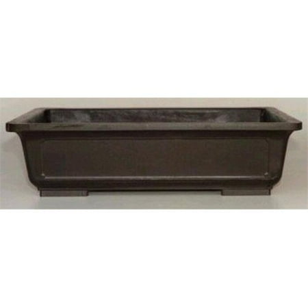 17.5 x 12.5 x 5 & 15.75 x 11 x 3.5 in. Brown Mica Bonsai Pot  Rectangle