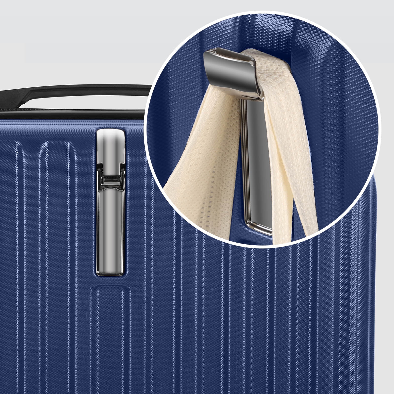 2PCS Luggage Two Piece Rolling Luggage Set Lightweight With Hook 20″ + 14″ Blue