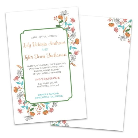 - Personalized Floral Border Wedding Invitations