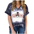 thumbnail image 2 of Fiudx Ofertas Flash Del Día Top de Manga Corta con Estampado Degradado para Mujer, Top Sexy de Verano con Cuello En V y Estampado Regular para El Día Del Mes, 2 of 6