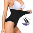 thumbnail image 4 of Thong Bodysuit for Women Waist Trainer, Tummy Control Hi-Waist Butt Lifter Panties Shapewear with Removable Straps, Black, Large, 4 of 9