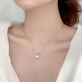 thumbnail image 6 of Moissanite Silver Necklace for Women, Korean and Japanese Niche Design, Four-Claw Pendant, Collarbone Chain, Ins Jewelry, 6 of 11