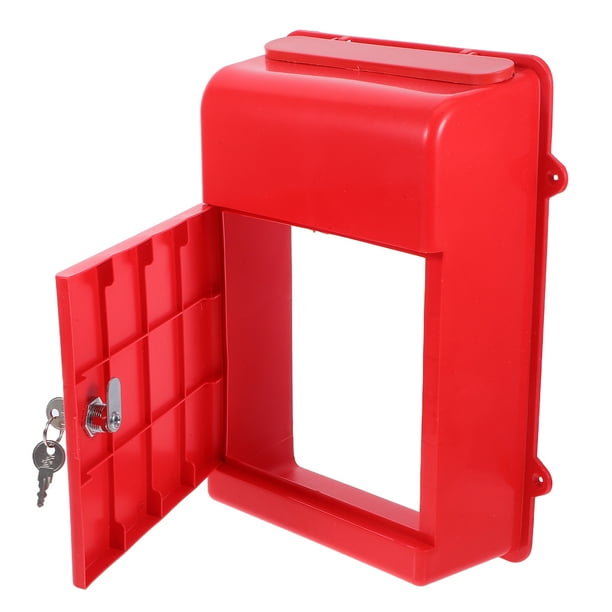 Buzón de pared con cerradura, buzón de sugerencias con llaves, urna de plástico para donaciones con ranura para tarjetas de caridad, recolección de dinero y votación.