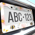 thumbnail image 6 of 1 Pcs Bee and Flower License Plate Frame, License Plate Cover for Car Decorative Parts, Aluminum License Plate Bracket Holder Rust-Proof Weather-Proof for US Standard Car, 6 of 9