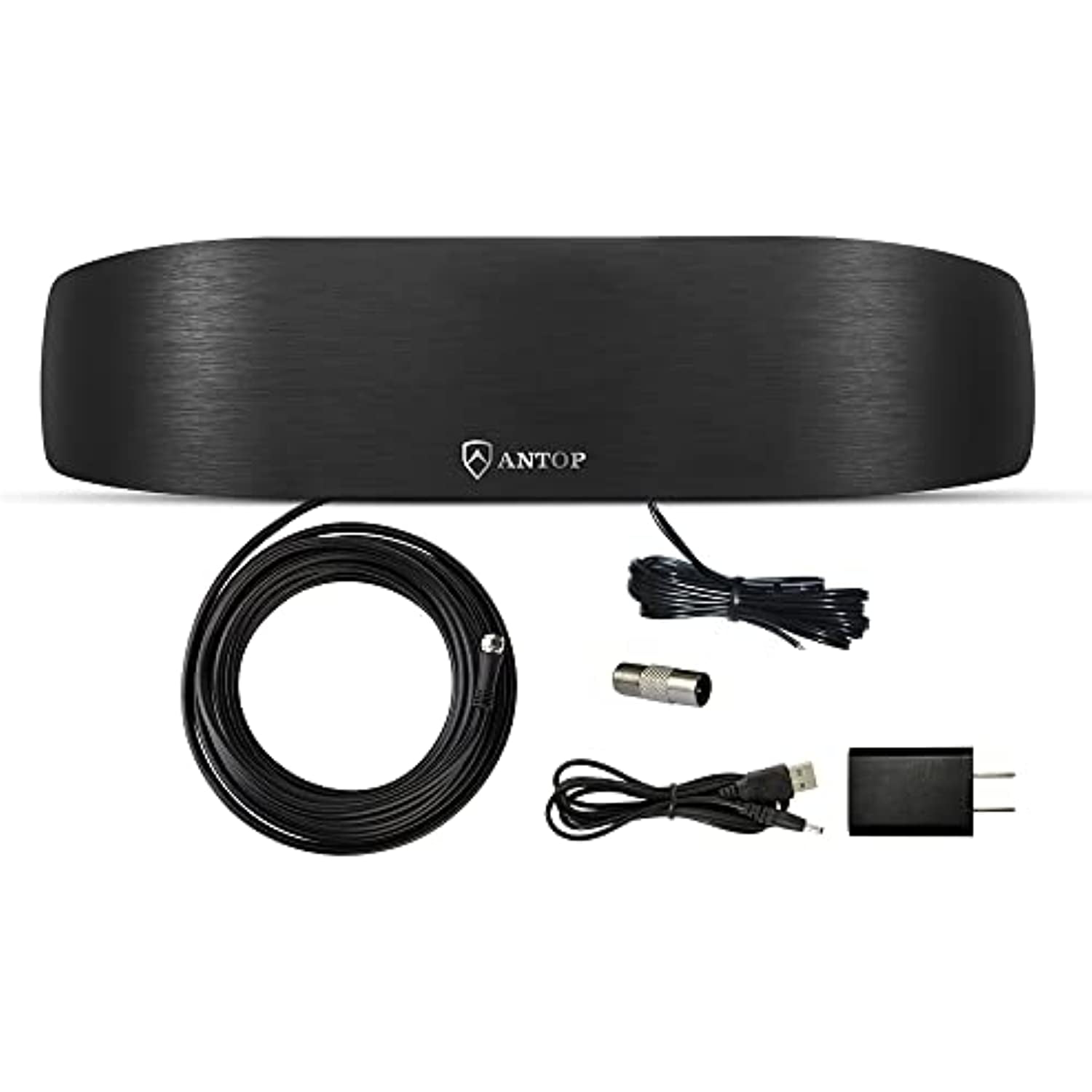 Indoor FM Antenna ANTOP AT217FM Radio Antenna Bow Amplified, 50Mile