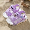 thumbnail image 4 of Huowey Toddler Sandals Comfortable Breathable Open Toe Double Adjustable Strap Lightweight Sandals Outdoor Casual Sneakers, Purple, 4 of 5