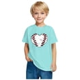 thumbnail image 2 of Robe à Manches Courtes Chemise à Manches Courtes pour Tout-Petits Garçons Filles Imprimé Baseball T-Shirt Mode Mignon Col Rond Imprimé Haut à Manches Courtes Chemise de Baseball pour Garçons Hauts à Manches Courtes, 2 of 5