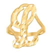 10k Yellow Gold Womens Letter Name Personalized Monogram Initial L Ring 20.5x2.00mm Wide Size 8 Ring for Women